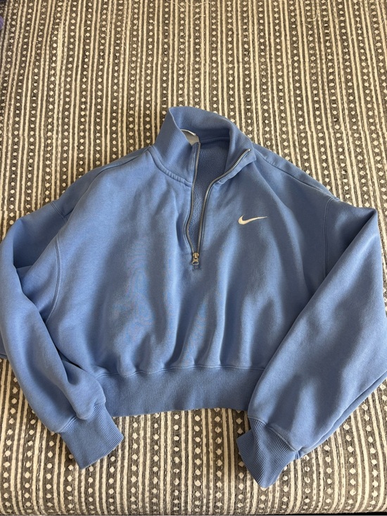 Nike Tops - Nike Light Blue Fleece Quarter-Zip Pullover